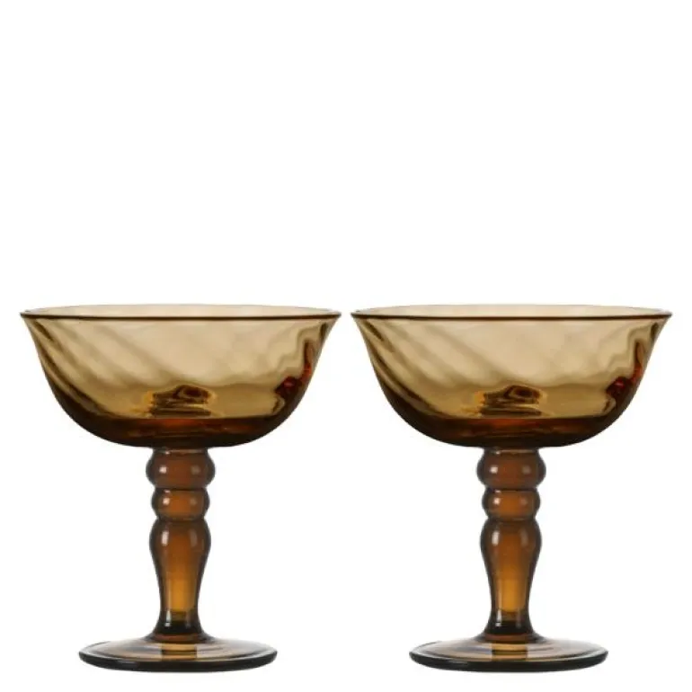 Opacity italiensk champagneglass 15 cl 2 stk brun