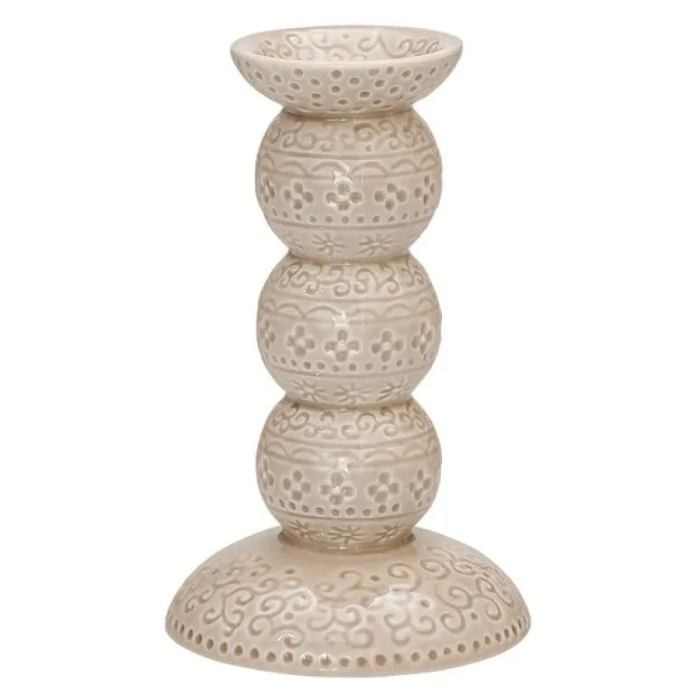Orient antik lysestake 14 cm nougat