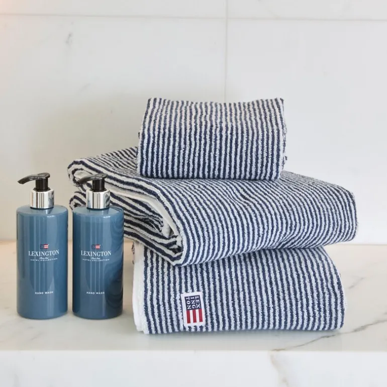 Original håndkle 70x130 cm stripet hvit/navy