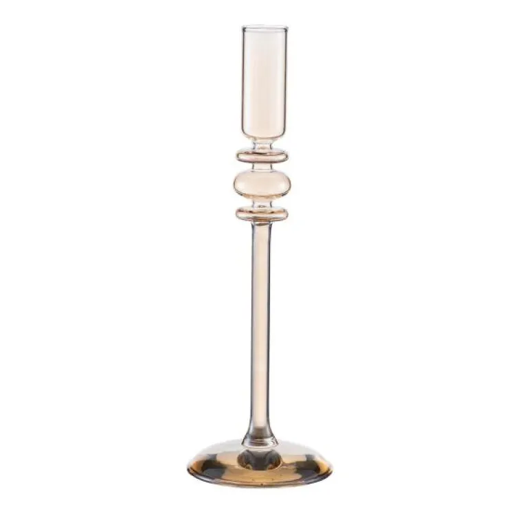 Ornate lysestake 25 cm champagnefarget luster