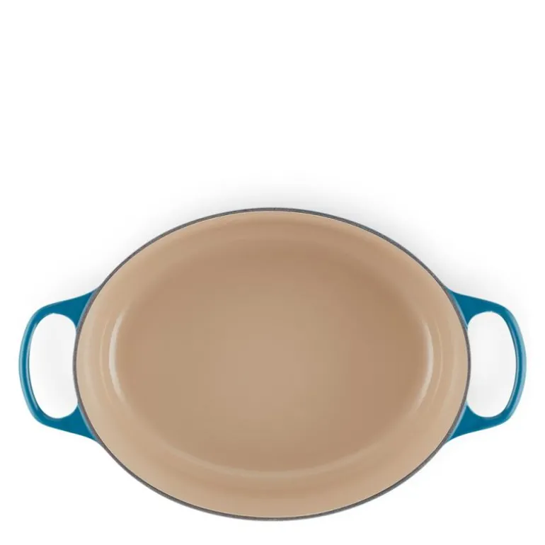 Oval støpejernsgryte 31 cm deep teal