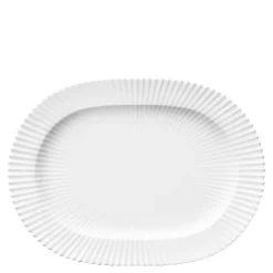 Ovalt serveringsfat 33 cm hvit