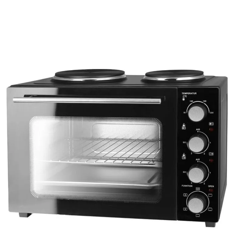 Ovn med to kokeplater 3200W 32L svart