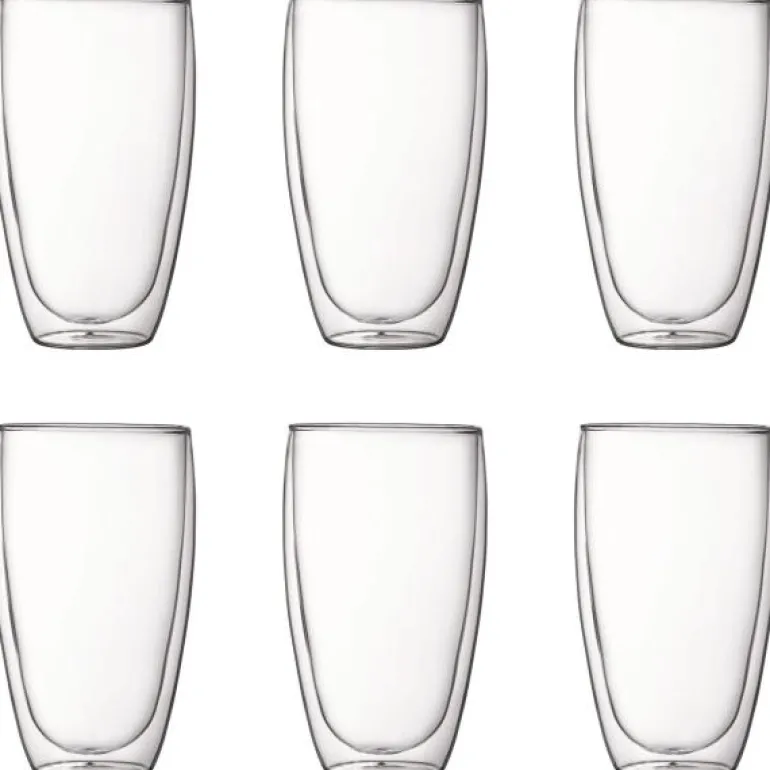 Pavina dobbeltvegget glass 45 cl 6 stk klar