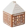 Pepperkakehus lyshus liten 11 cm brun