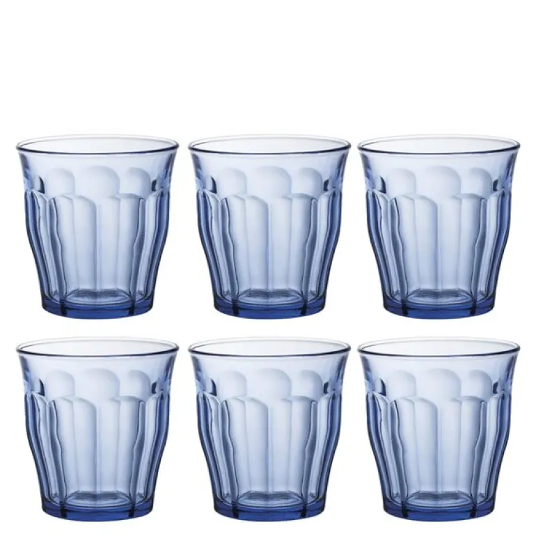 Picardie vannglass 25 cl 6 stk marin blå