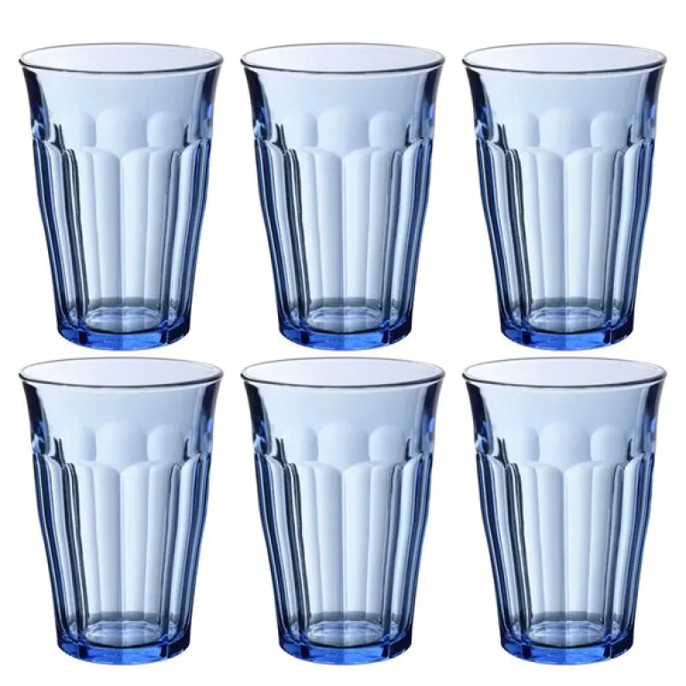 Picardie vannglass 36 cl 6 stk marin blå