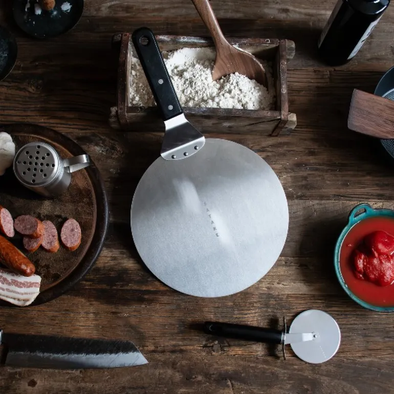 Pizzasett 3 deler svart/rustfri