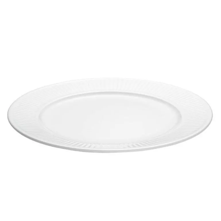Plissé tallerken flat 26 cm hvit