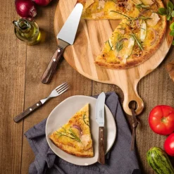 Polywood pizzasett 8 deler mørk brun