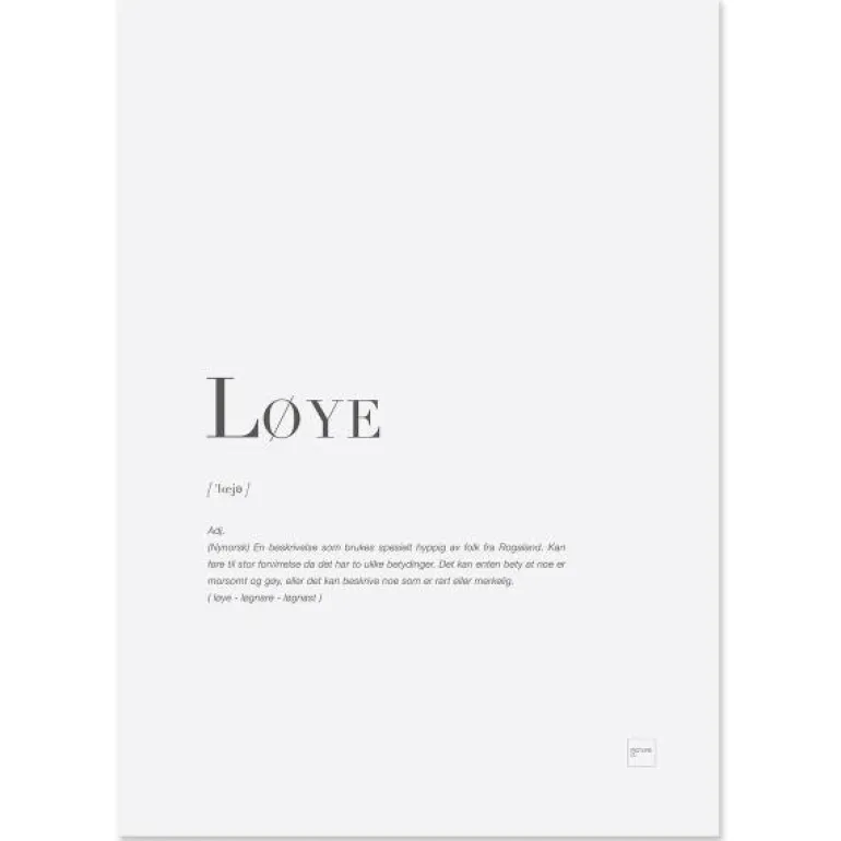 Poster Løye 30x40 cm hvit