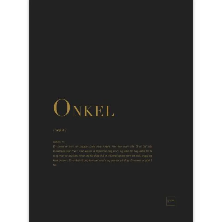 Poster onkel 30x40 cm svart