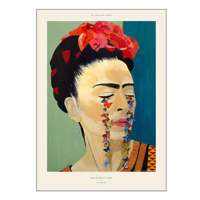 PSTR Studio poster 30x40 cm my mexican hero butterfly cry by john mcdonald