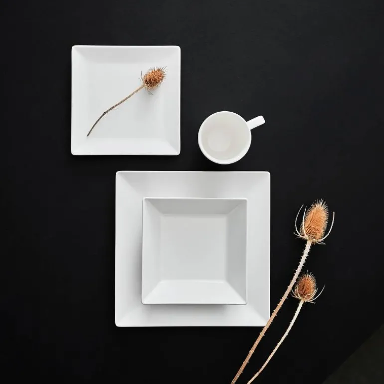 Quadro tallerken 26x26 cm hvit