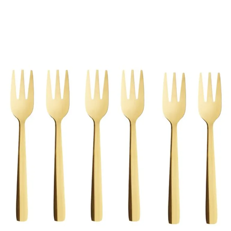 RAW kakegaffel 6 stk gull