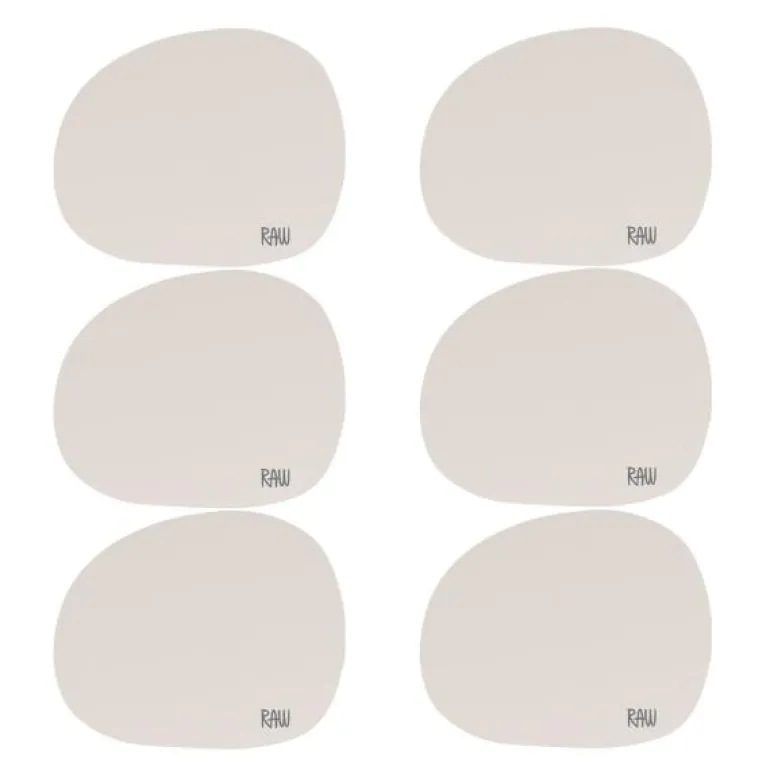 RAW Organic glassbrikke 12x10 cm 6 stk spring sand