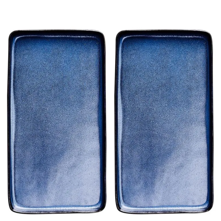 RAW tallerken rektangulær 34x18 cm 2 stk midnight blue