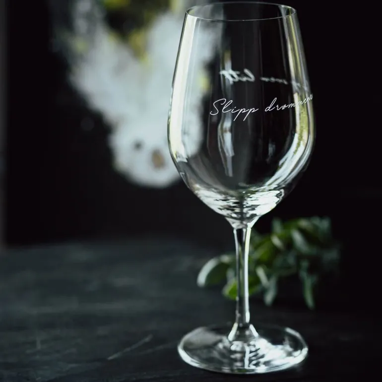 Rødvinsglass 62 cl slipp drømmene fri og svev