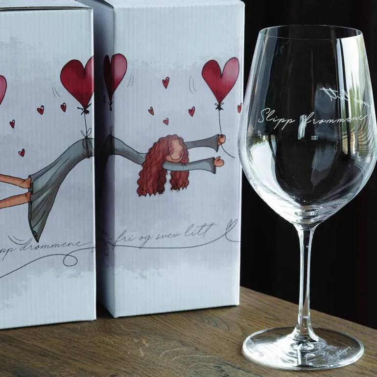 Rødvinsglass 62 cl slipp drømmene fri og svev
