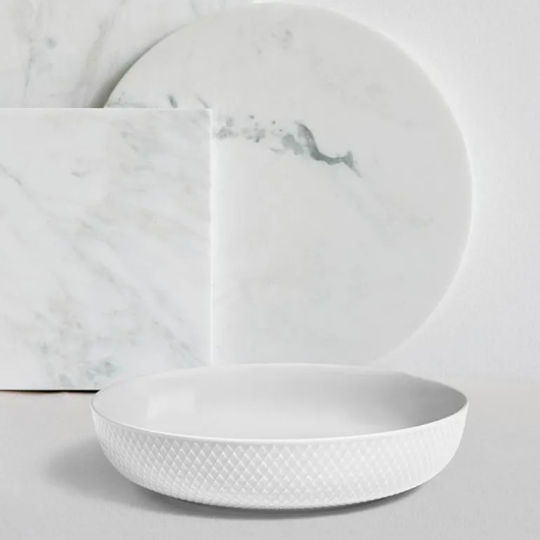 Rhombe serveringsskål 28 cm hvit