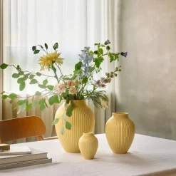 Ripple vase 20 cm gul