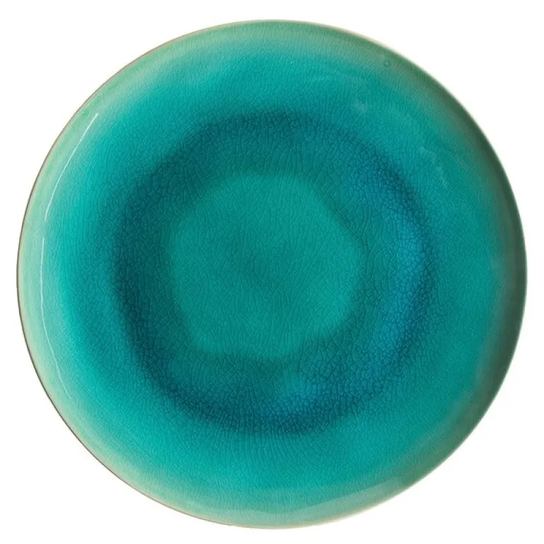 Riviera tallerken flat 27 cm azurblå/svart