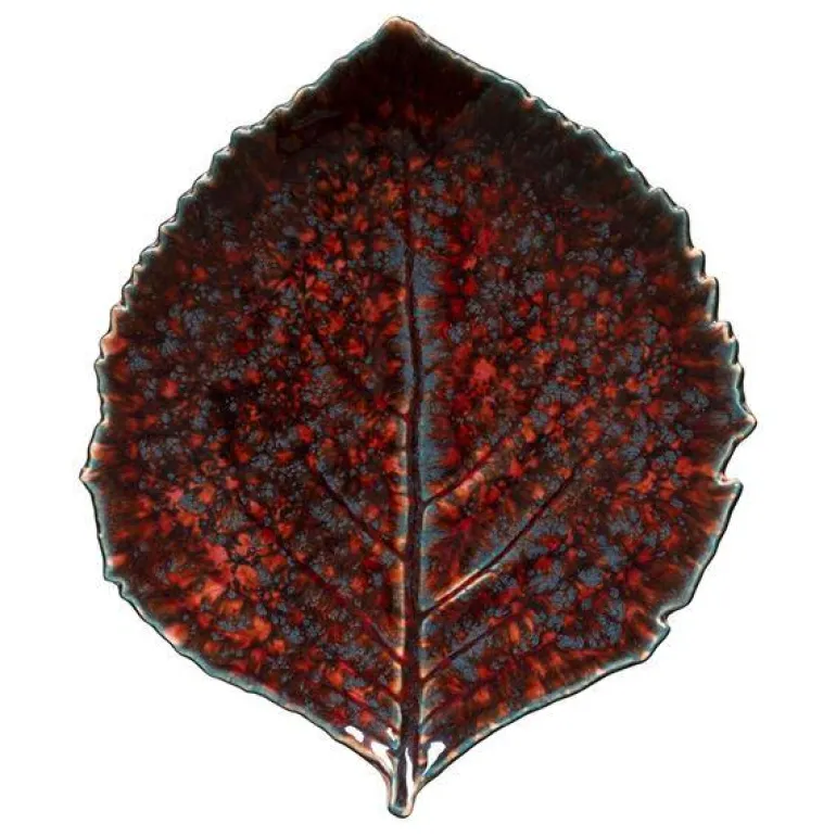 Riviera tallerken hortensia 22x19 cm granat/svart spet