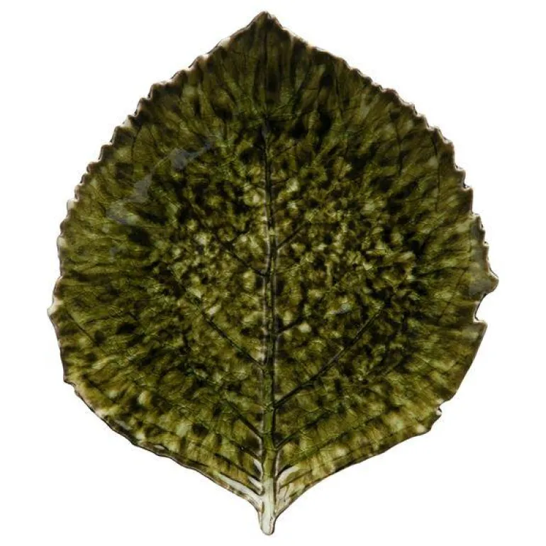 Riviera tallerken hortensia 22x19 cm mørkegrønn/svart