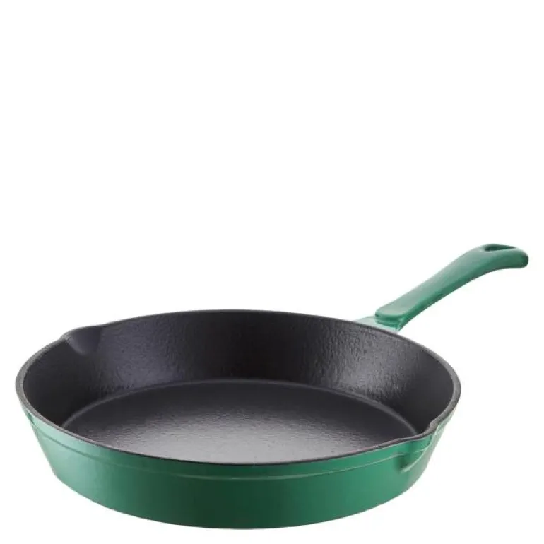 Rund støpejernsstekepanne 26 cm 1L grønn