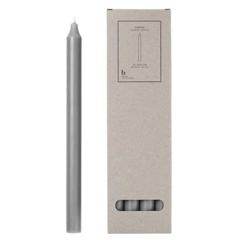 Rustic kronelys med spiss topp 2,1x29 cm rainy day grey