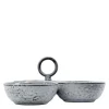 Rustic serveringsbolle 20 cm grå/blå