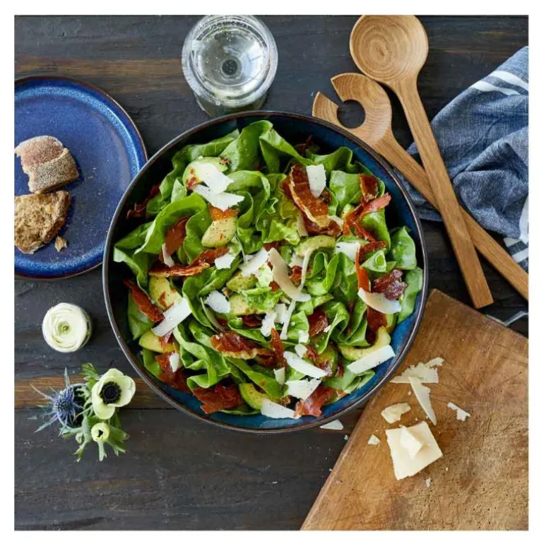 Salatskål 30 cm svart/blå