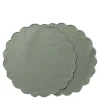 Scallopped dekkebrikke 2 stk 36 cm støvgrønn
