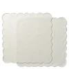 Scallopped tekstilserviett 2 stk 40x40 cm natur