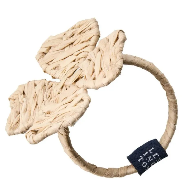 Serviettring firkløver 6x6 cm raffia
