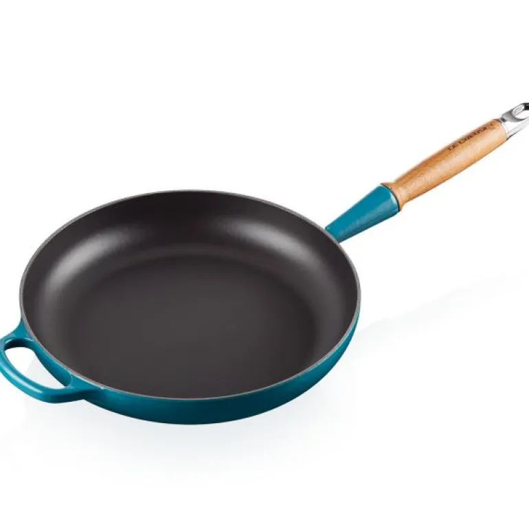 Signature stekepanne med trehåndtak 28 cm deep teal