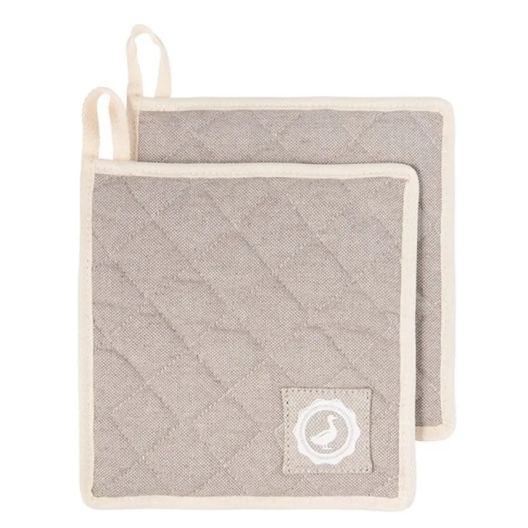 Signerat gryteklut 20x20 cm 2 stk sand