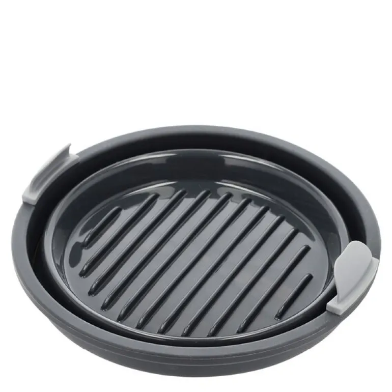 Silikonform til airfryer rund 19x6 cm grå