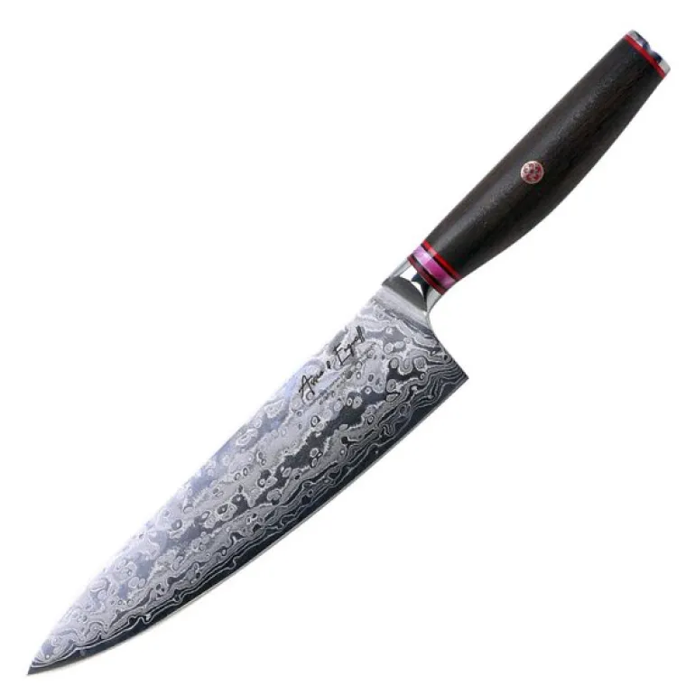 Skarp kokkekkniv 20 cm stål/tre