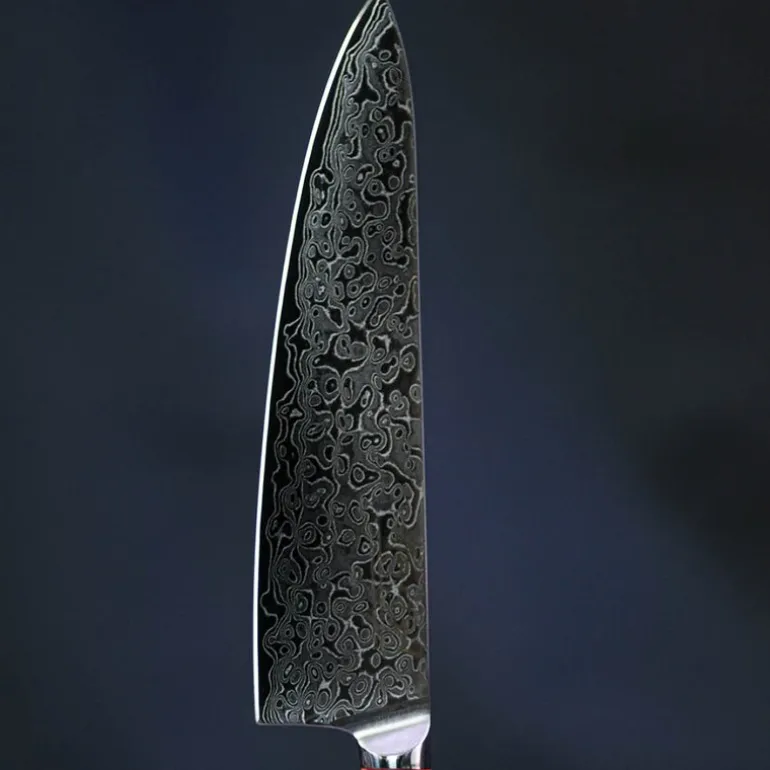 Skarp kokkekkniv 20 cm stål/tre