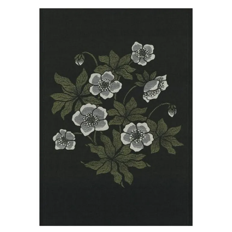Skumringsblomst håndkle 35x50 cm grønn