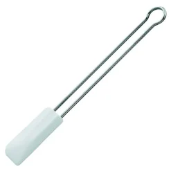 Slikkepott smal L26 cm stål/hvit