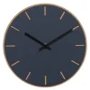 Smokey Blue veggklokke 28 cm blå linoleum m/svart viser