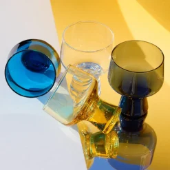 Solare glass på fot 29 cl 2 stk elektrisk blå