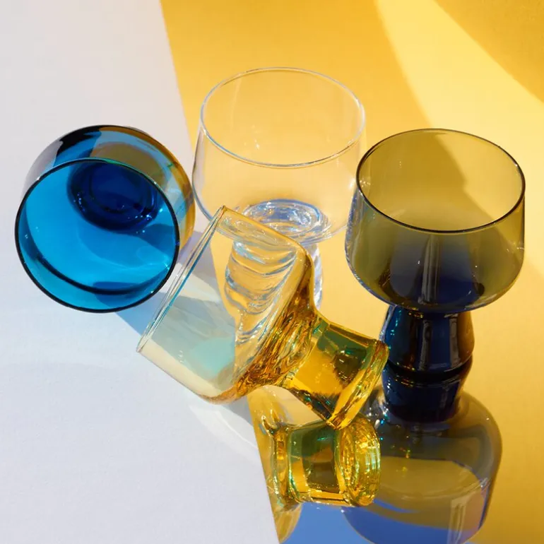 Solare glass på fot 29 cl 2 stk elektrisk blå