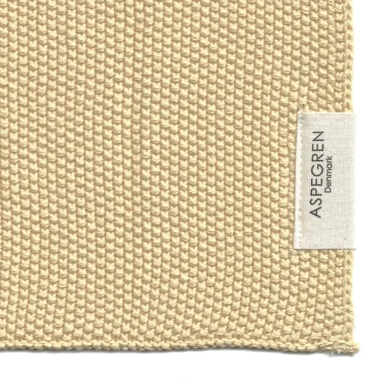 Solid kjøkkenklut strikket 26x26 cm 2 stk golden straw