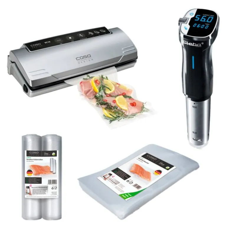 Sous Vide pakke med vakuummaskin og tilbehør sølv