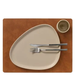 Square Bull brikke tosidig cognac/svart