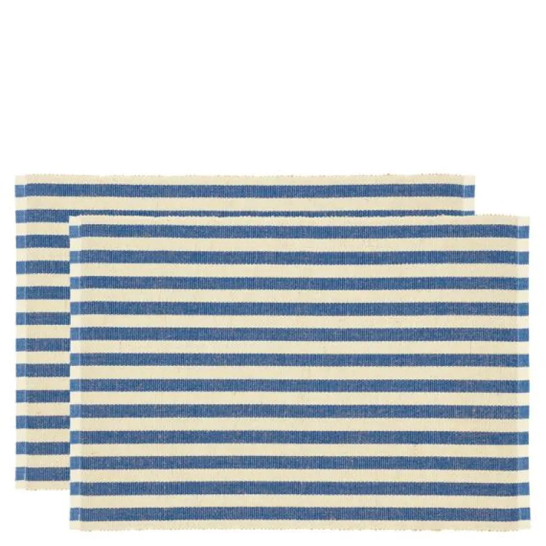 Statement Stripe spisebrikke 33x48 cm 2 stk blue