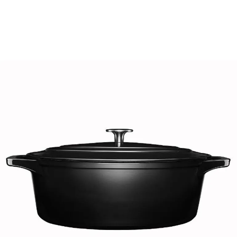Stenfors støpejernsgryte oval 6,3L svart